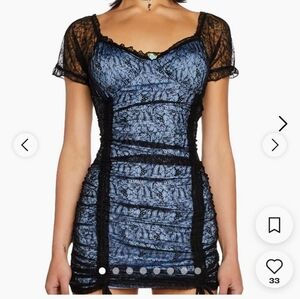 dELiA*s Black and Blue Lace Mini Dress
